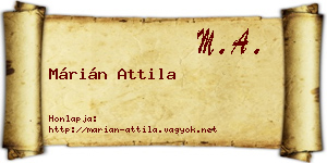 Márián Attila névjegykártya